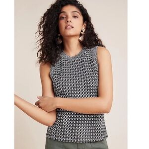 Anthropologie Maeve Barbara Geometric Knit Sleeveless Top